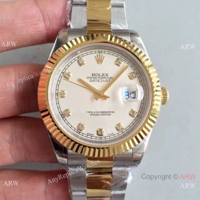 AAA Grade Rolex Datejust II 2-Tone White Diamond - Replica Watches